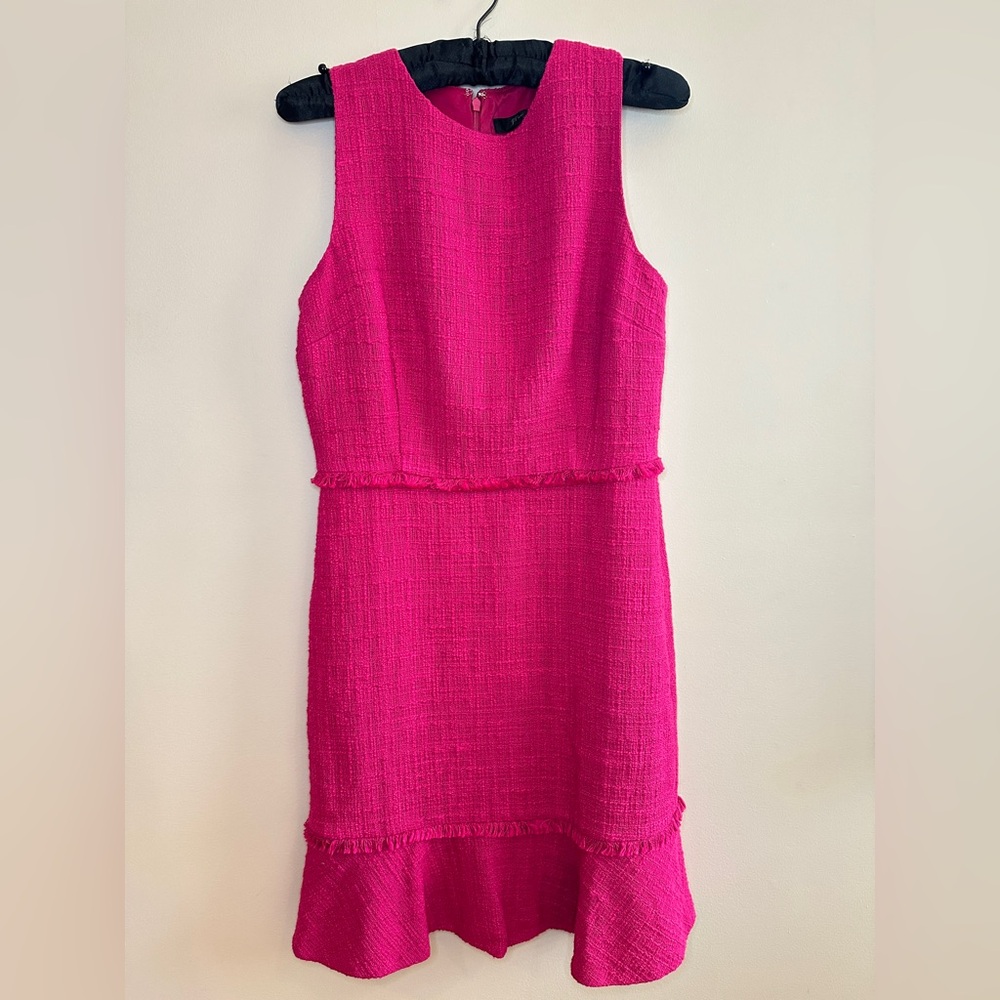 J. Crew Jackie- O sheath Tweed dress in Vibrant Pink